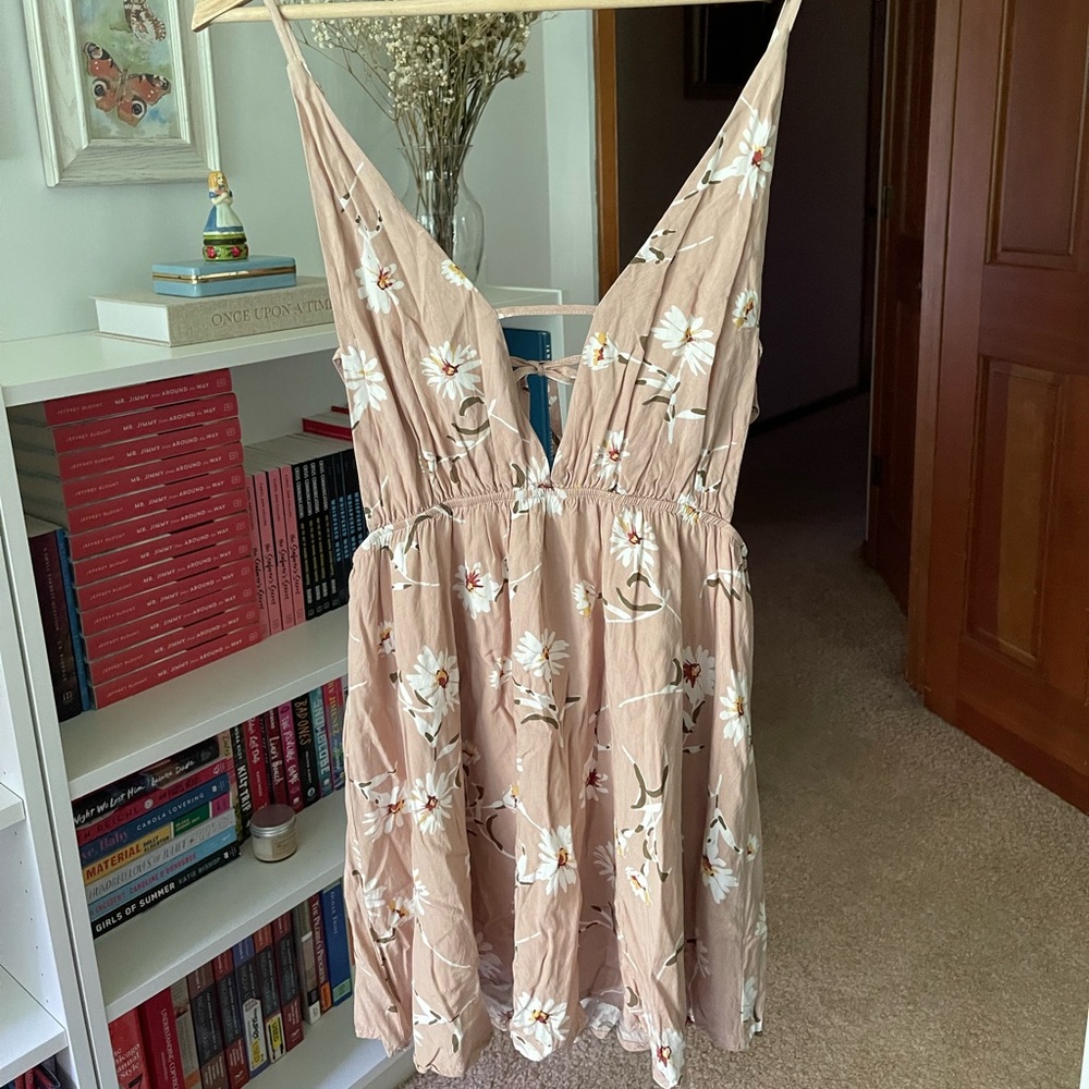 Tobi | Floral Embroidered Light Pink Dress